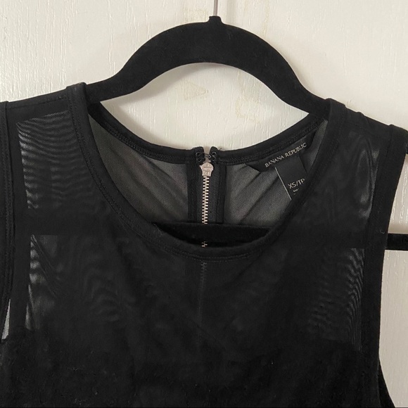 Black High neck Mesh Banana Republic Top - Picture 2 of 4